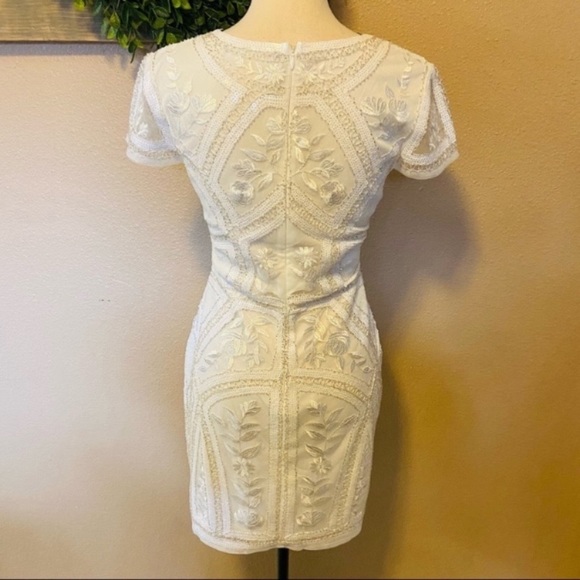 NWOT Lulus Spread Your Shine White Sequin Embroidered Bodycon Dress - Picture 6 of 16